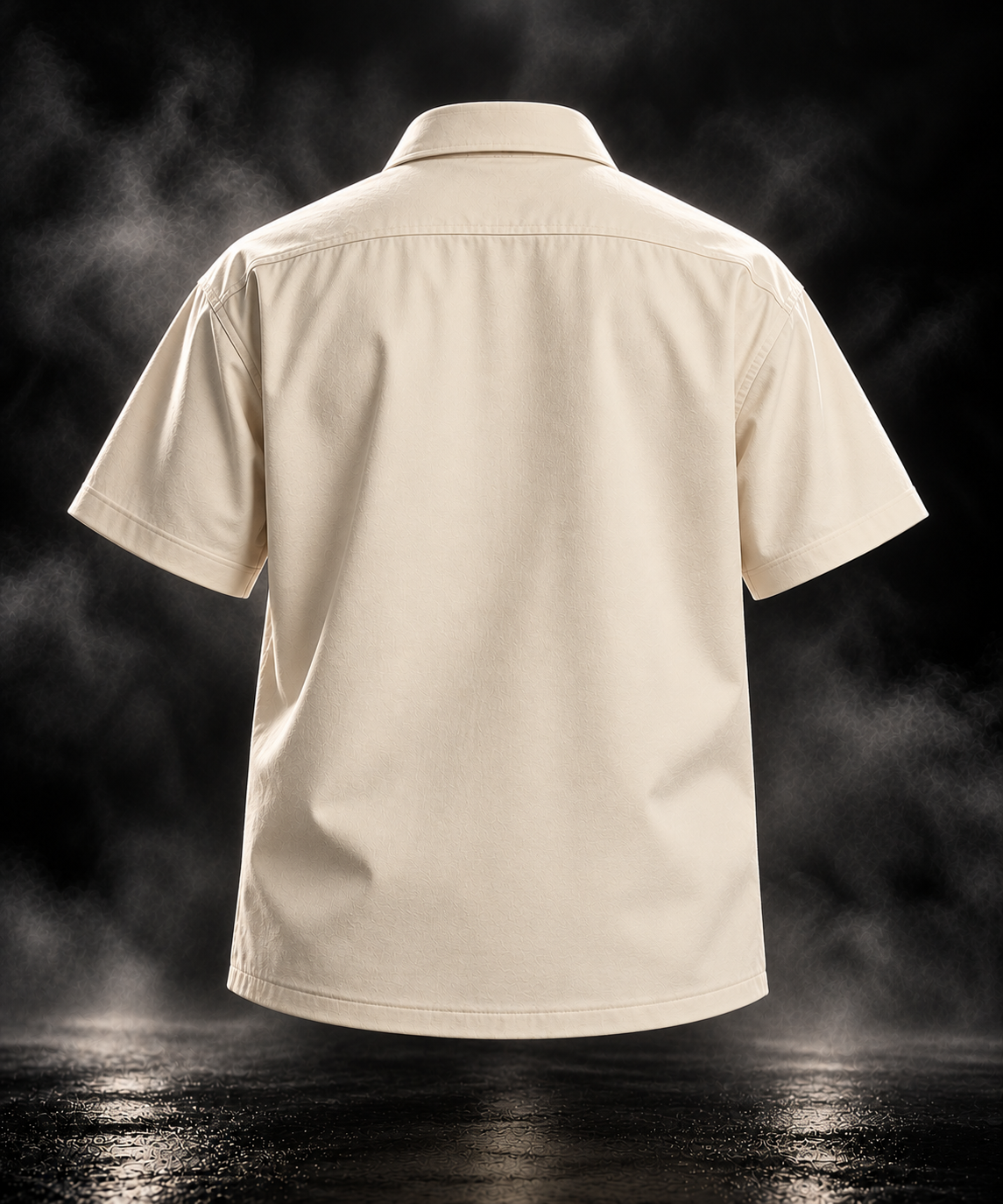DUST OF GODS Originals heavyweight boxy shirt in off white with embroidered winged logo on chest