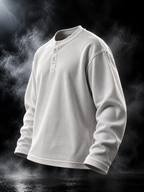 Originals off-white 240 GSM waffle knit oversized unisex shirt angled front view