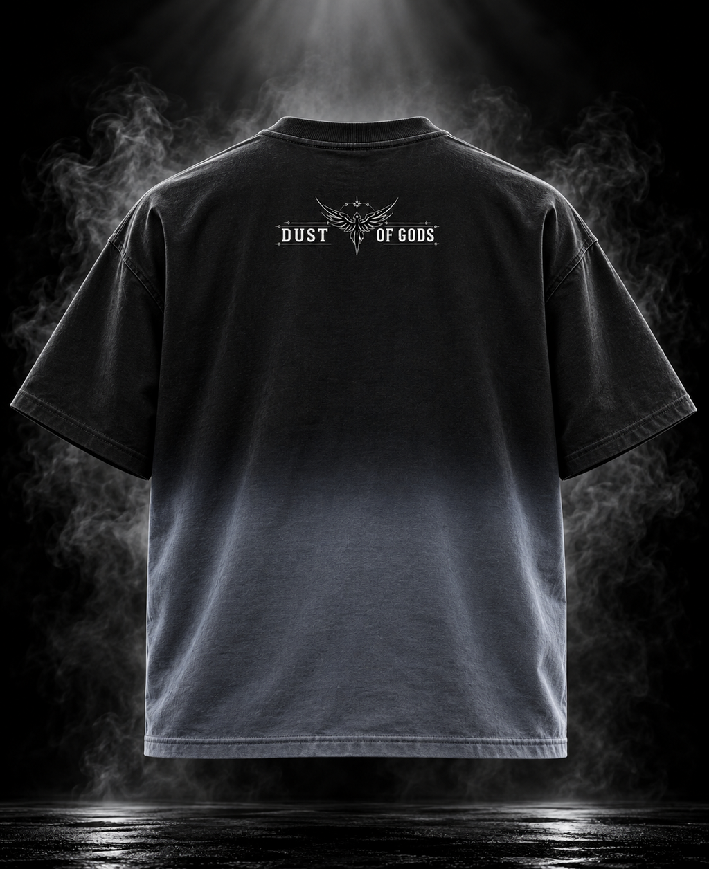 Originals Ombre black boxy fit unisex T-shirt back with DUST OF GODS wing graphic