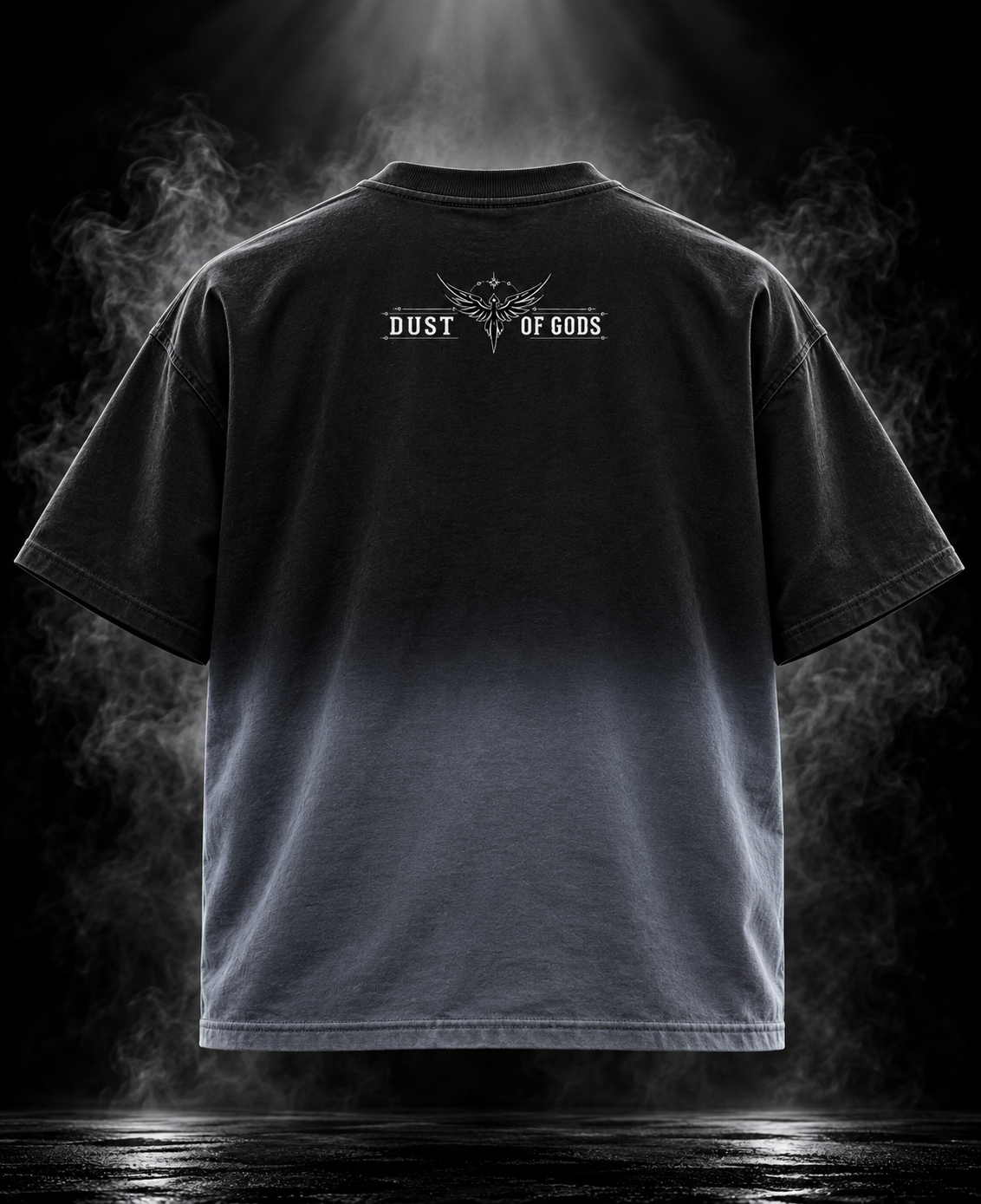 Originals Ombre black boxy fit unisex T-shirt back with DUST OF GODS wing graphic