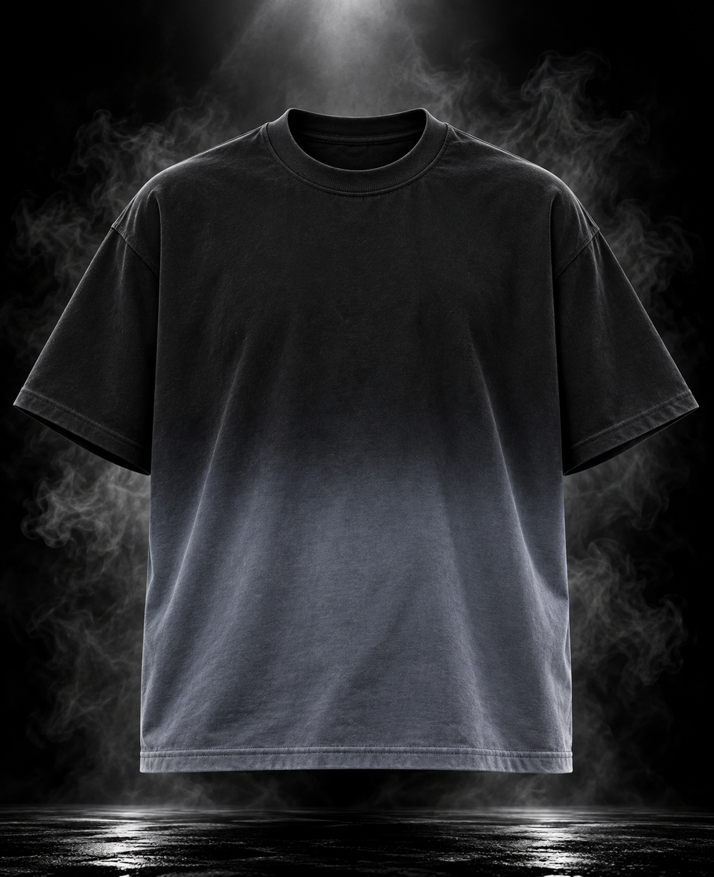 Originals Ombre black boxy fit unisex T-shirt front view with minimal graphic