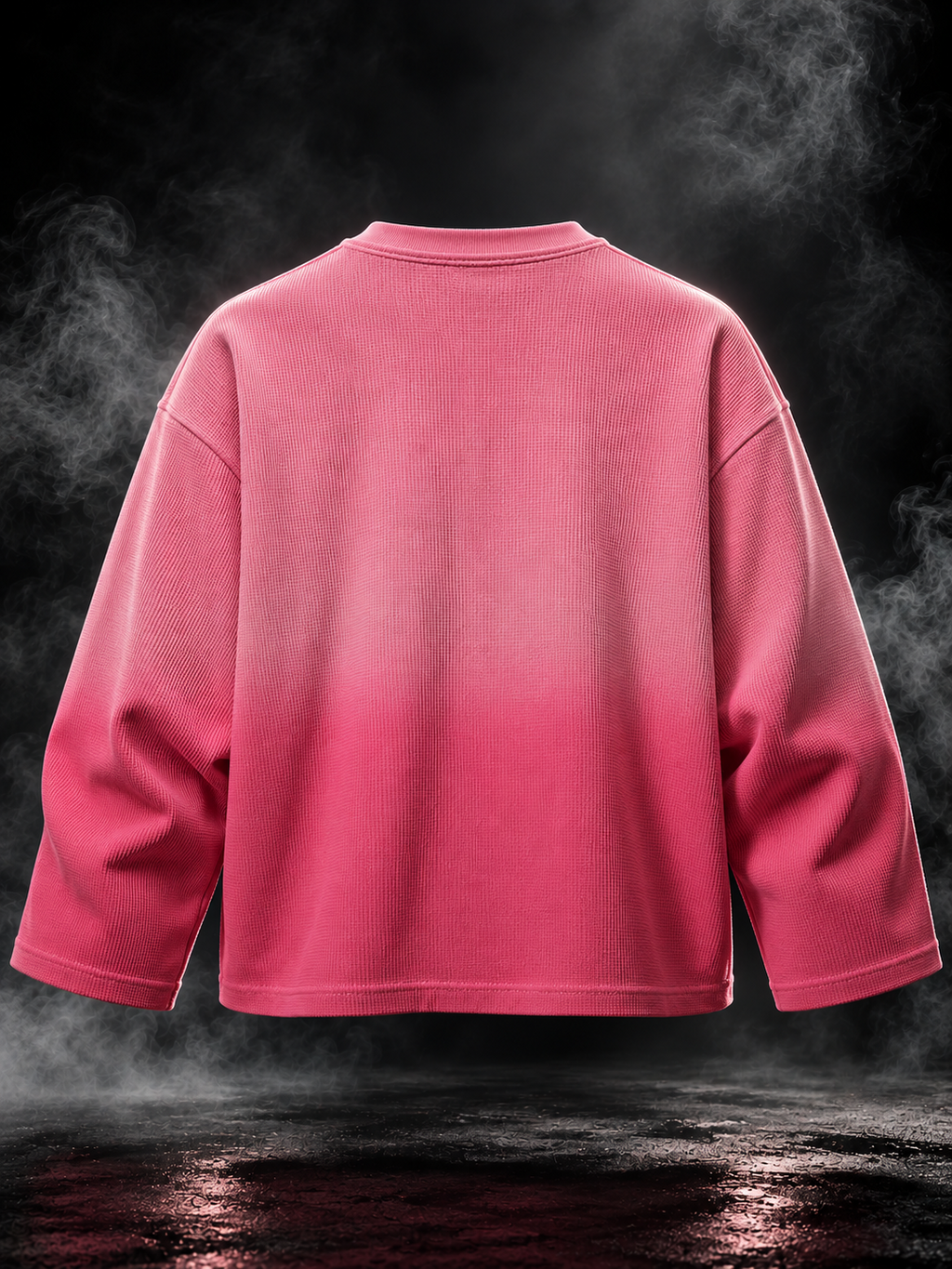 Originals Ombre Cupid Pink waffle knit oversized unisex full-sleeve T-shirt, back product view