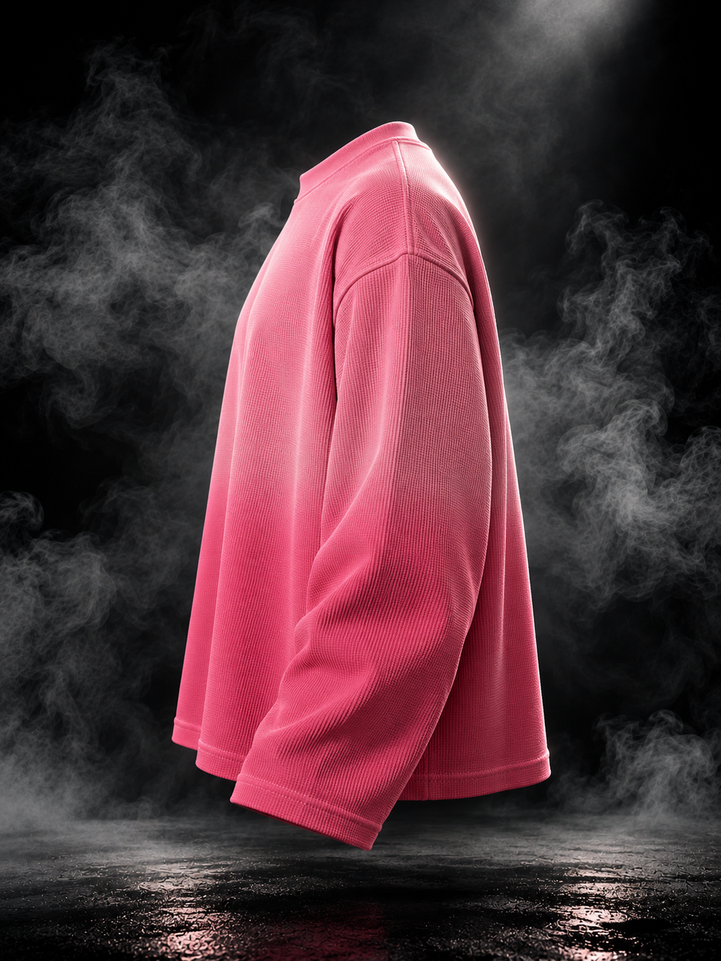 Originals Ombre Cupid Pink waffle knit oversized unisex T-shirt three-quarter detail