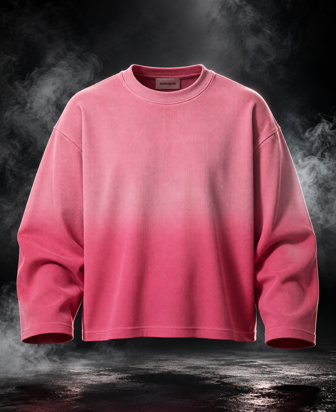 Originals Ombre Cupid Pink waffle knit oversized unisex full-sleeve T-shirt, front product view