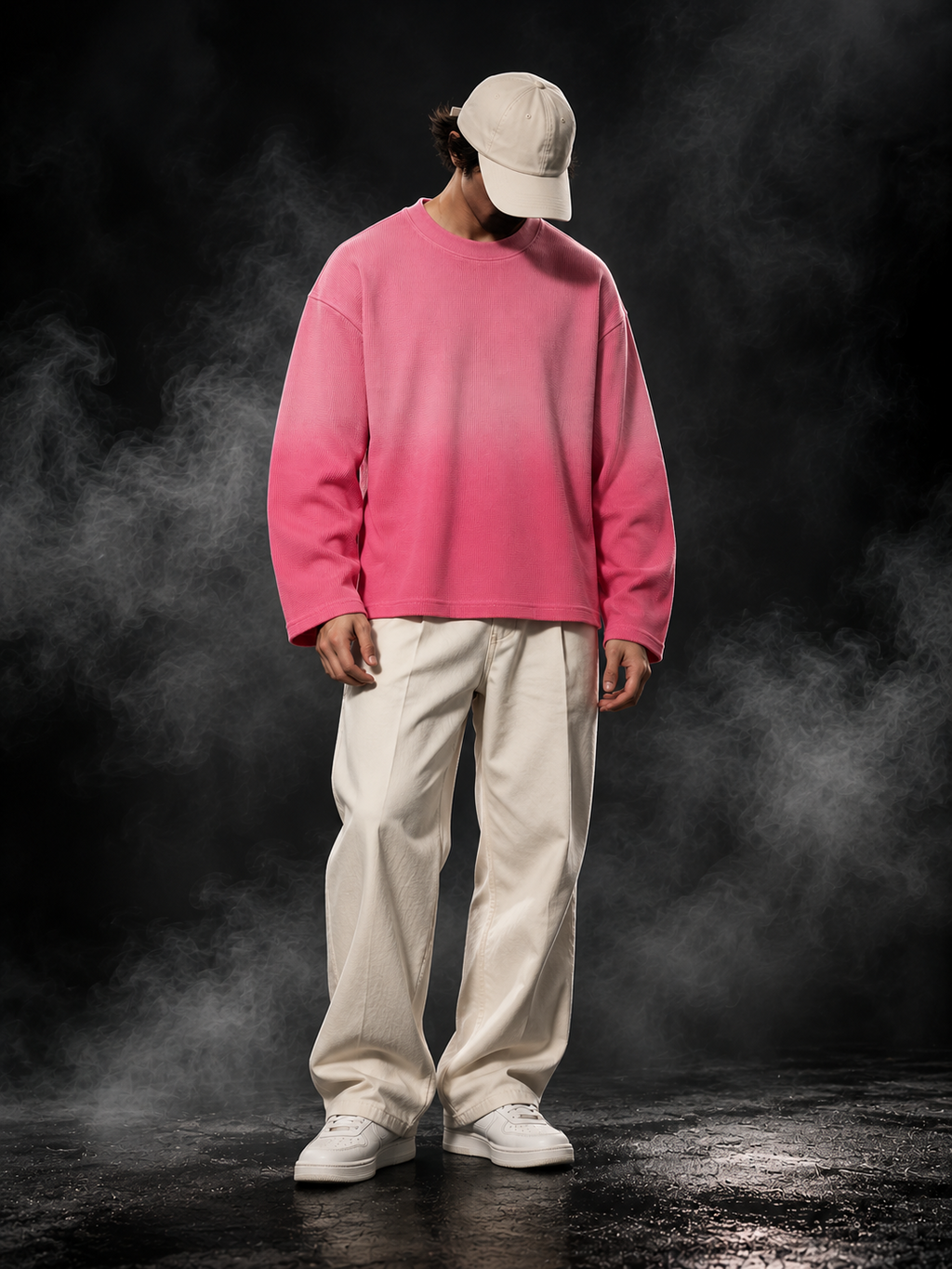 Originals Ombre Cupid Pink waffle knit oversized unisex T-shirt side detail