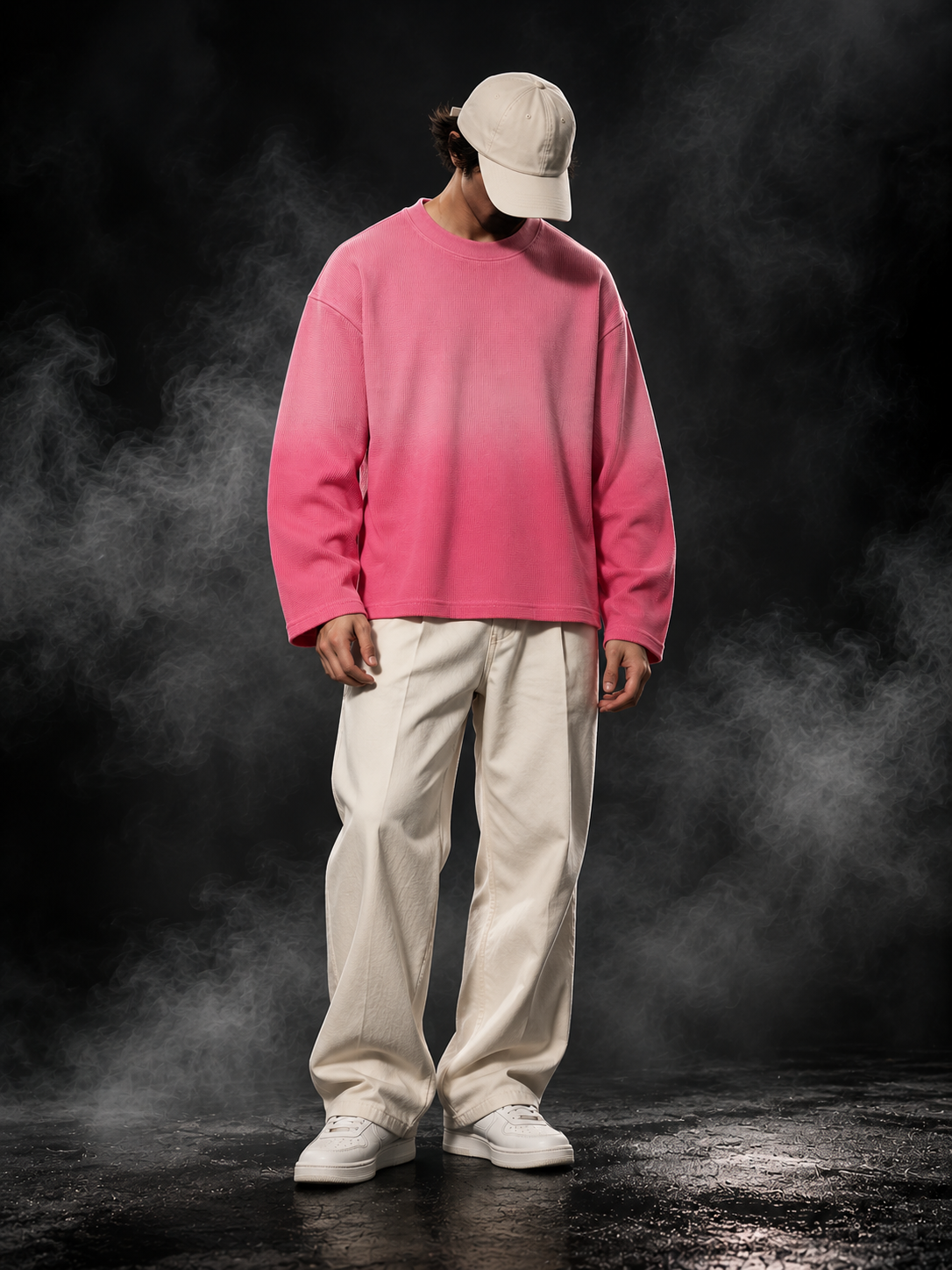 Originals Ombre Cupid Pink waffle knit oversized unisex T-shirt side detail