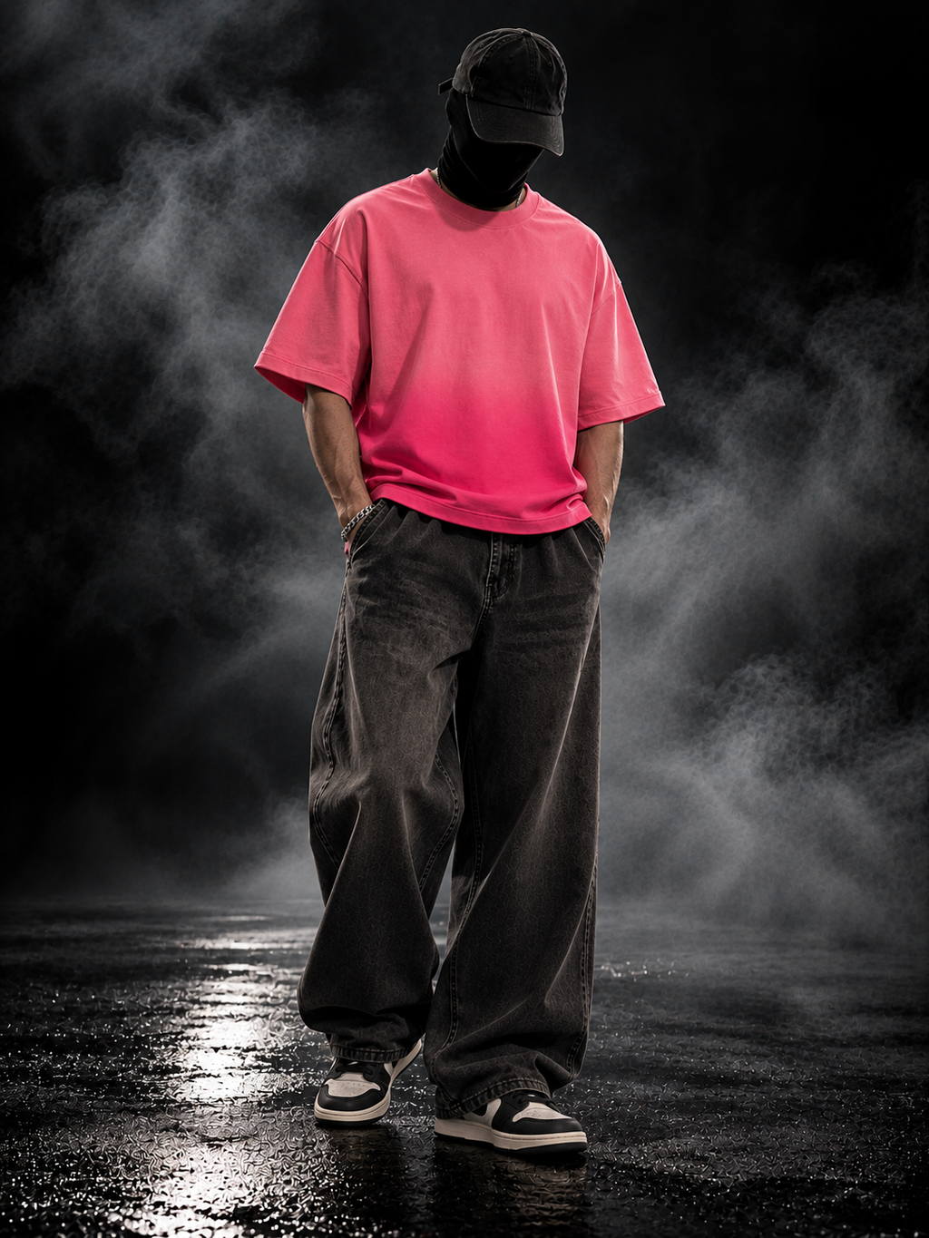 Originals Ombre Love pink boxy fit unisex T-shirt styled with black pants