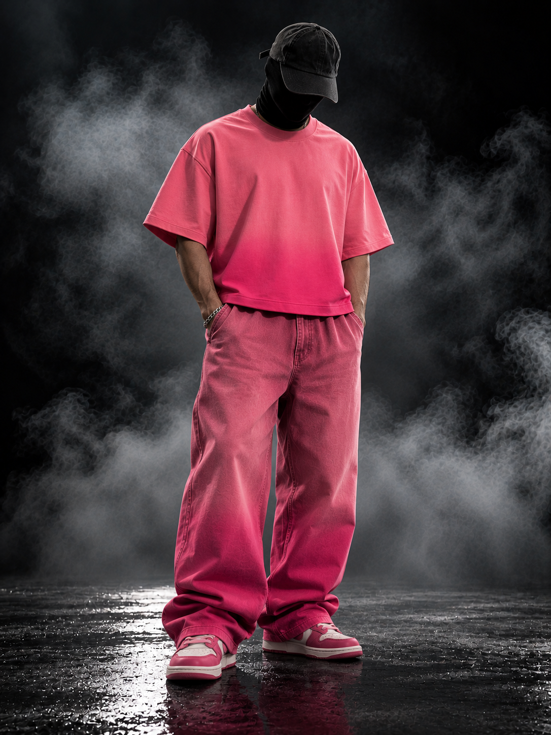 Originals Ombre Love pink boxy fit unisex T-shirt styled front view