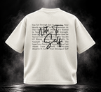 Originals off-white waffle boxy fit unisex T-shirt back with self-worth message graphic