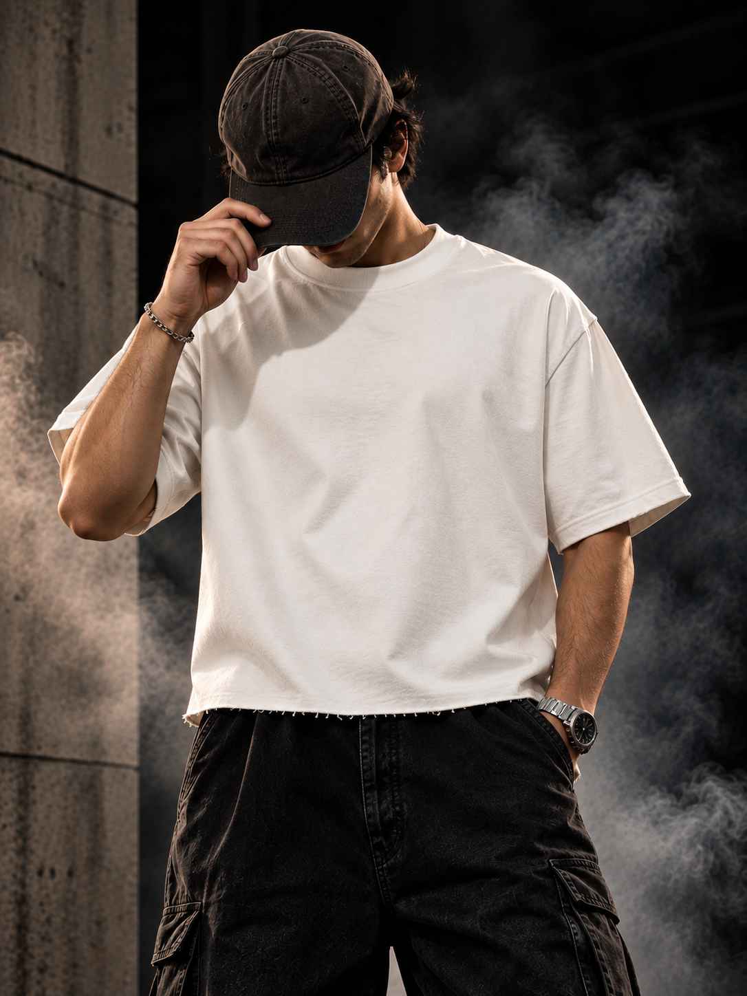 DUST OF GODS Originals white boxy fit unisex T-shirt front view