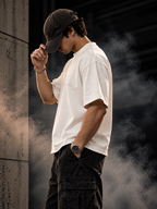 DUST OF GODS Originals white boxy fit unisex T-shirt side profile