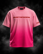 Sea Fish pink sunfade ombre boxy unisex T-shirt alternate front view with sleeve detail