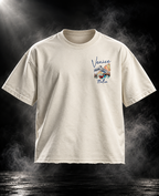 Venice Italia off white boxy fit unisex T-shirt front with small illustrated Rialto Bridge graphic