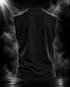DUST OF GODS Vice oversized black tank top, plain back view