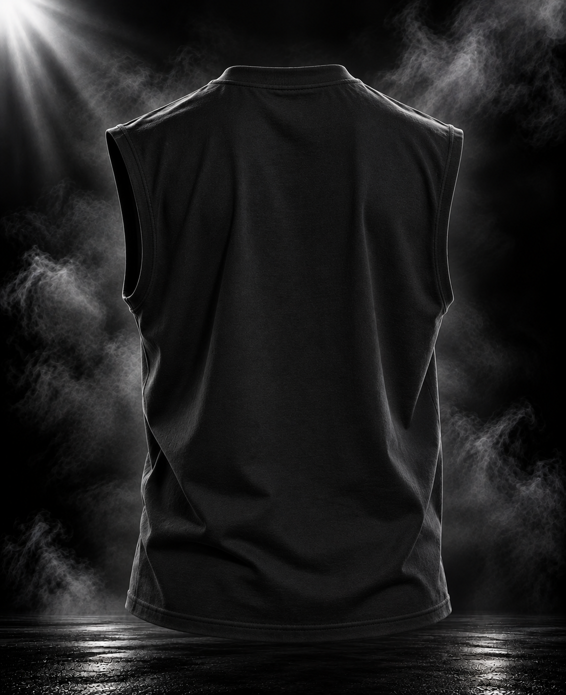 DUST OF GODS Vice oversized black tank top, plain back view